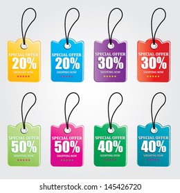 Discount price tags. Vector.