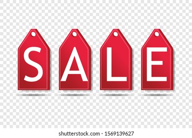 Discount price tags. Vector collection. Ribbon sale banners isolated transparancy background.