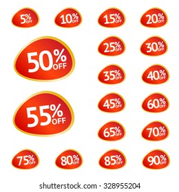 Discount price tags. Vector stickers.