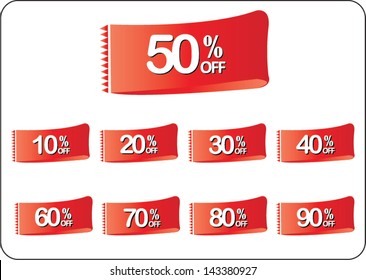 discount price tags web icon set on white background