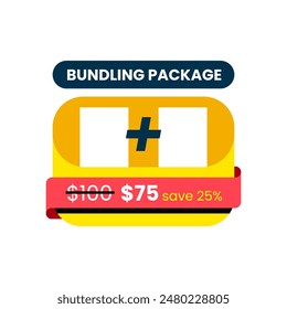 discount prices for Bundle Packages concept illustration flat design. simple modern graphic element for ui, infographic, icon, banner template