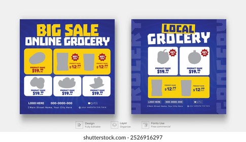 Discount product promotion social media post set template, product catalog sale promotion web banner