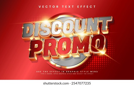 Discount promo editable vector text effect, suitable for promotion product or marketing needs.