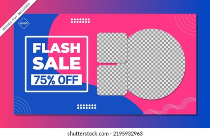 Discount promotion banner design template for website header