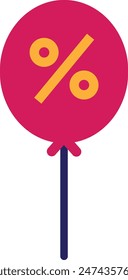 Discount Promotion Label Icon Vector Flat Illustration
