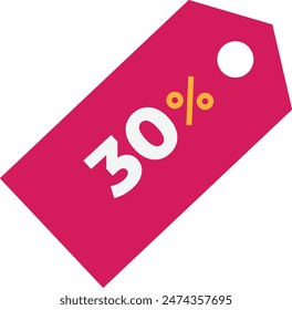Discount Promotion Label Icon Vector Flat Illustration