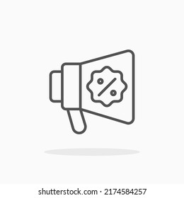Discount Promotion line icon. Editable stroke and pixel perfect. Can be used for digital product, presentation, print design and more.