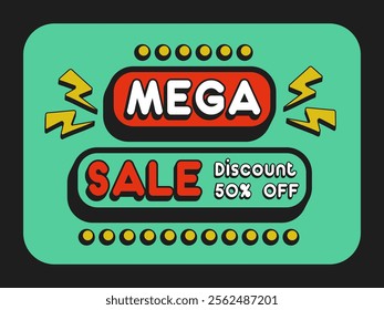 Discount Promotion Mega Sale Vector