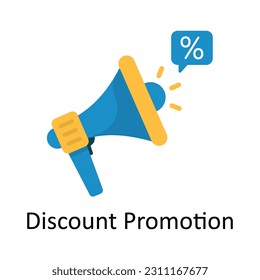 Discount Promotion Vector  Flat Icon Design illustration. Ecommerce and shopping Symbol on White background EPS 10 File