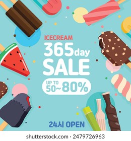 Discount promotional material for an ice cream discount store