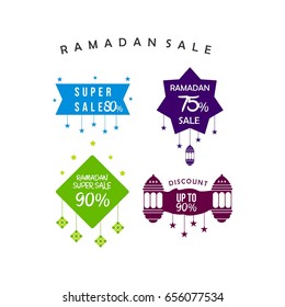 Discount ramadan sale badge vector