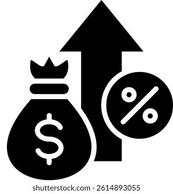 Discount Rate Icon Glyph Vector Illustration
