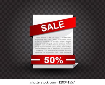 discount red card. vector illustration