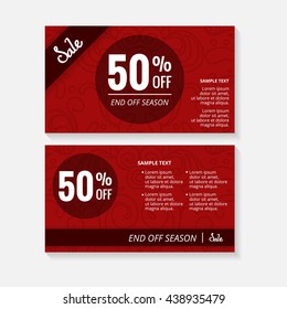 Discount red card, Vector illustration