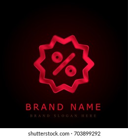 Discount red chromium metallic logo
