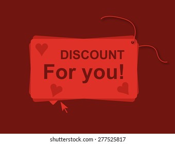 Discount red label with text