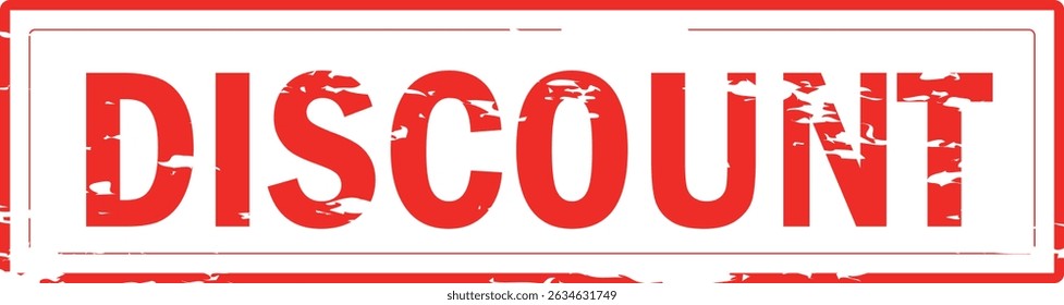DISCOUNT - Red Rubber Stamp With text DISCOUNT 