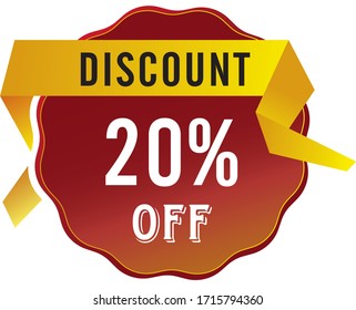 Discount Sale up to 20% off template vector.