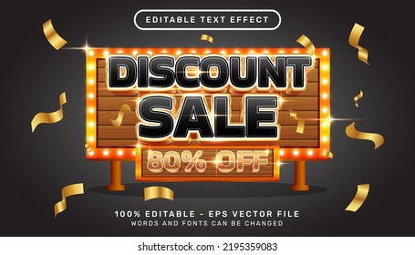 discount sale 3d editable text effect with light color template