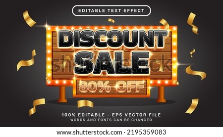 discount sale 3d editable text effect with light color template