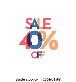 Discount, Sale 40% off vector illustration template design