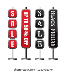 Discount Sale up to 50% off template. black friday. vector. banner. Business. marketing. on white background