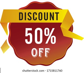 Discount Sale up to 50% off template vector.