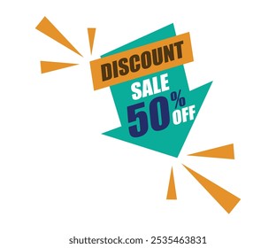 Discount Sale 50% Off Vector Illustration
