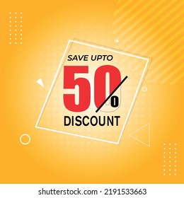 Discount sale and 50 percent off