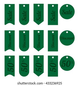 discount, sale, 50% stickers tag set. vector collection, you can simply change color and size
