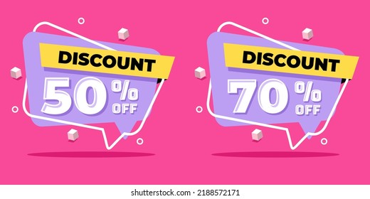 Discount Sale up to 70% and 50% off template. Mega sale banner.