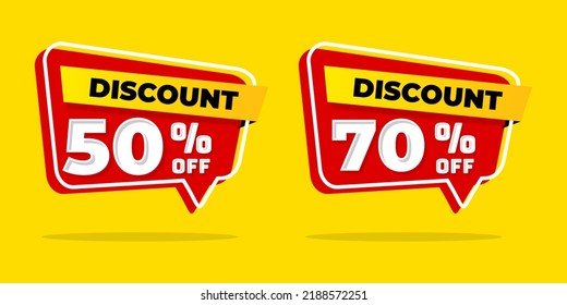 Discount Sale up to 70% and 50% off template. Mega sale banner.