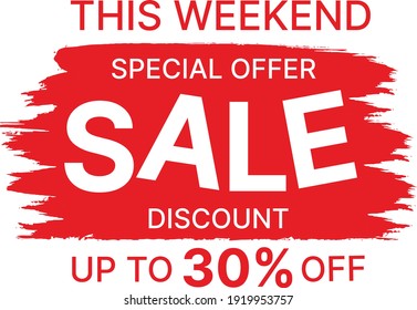 Discount Sale Banner 30% off Weekend Offer