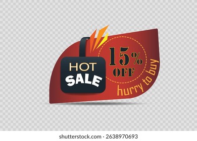 Discount and sale banner, advertising, sticker, hot offer.