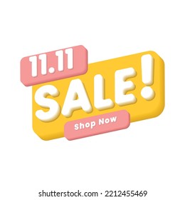 discount sale banner logo on the eleventh of november. This design can be placed for poster or banner illustration