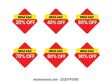 Discount Sale Banner. Set of banner elements. Vector offer tag collection