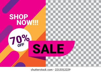 Discount sale banner social media post template vector eps 10