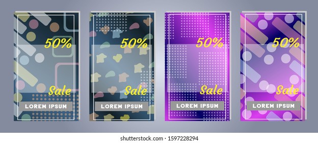 Discount and Sale banners. Color template for design. Special offer, promotion flyer