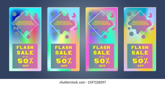 Discount and Sale banners. Color template for design. Special offer, promotion flyer