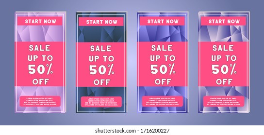 Discount and Sale banners. Color template for design. Special offer, promotion flyer