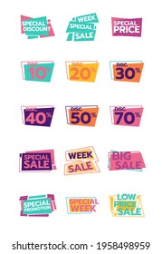 discount Sale Deal Special Promotion price Tag sign shop retail business Vector illustration