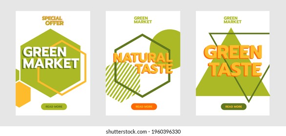 discount Sale Deal Special Promotion price green organic market retro portrait background shop retail business Vector illustration