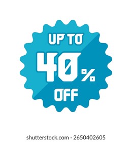 Ilustração de etiqueta de desconto e venda | 40% DE DESCONTO