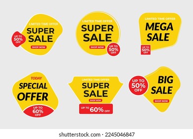 Discount Sale label vector element design.