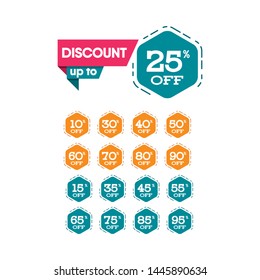 Discount sale label vector template. Design for advertising, digital banner or print.