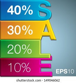 Discount sale labels. Vector.