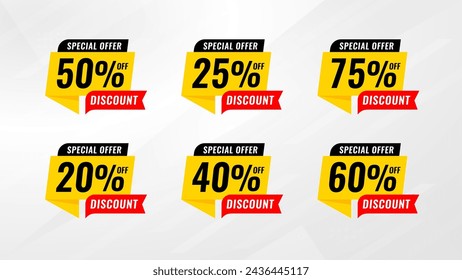 Discount sale labels vector template. Price Drop, big sale, final sale, flash sale background. Discount Promotion marketing poster design for web and Social. 