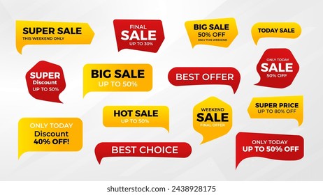 Discount sale labels vector template. flash, super sale, big sale, final sale background. Discount Promotion marketing poster design for web and Social. 