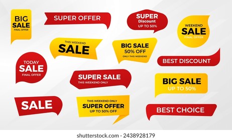 Discount sale labels vector template. flash, super sale, big sale, final sale background. Discount Promotion marketing poster design for web and Social. 
