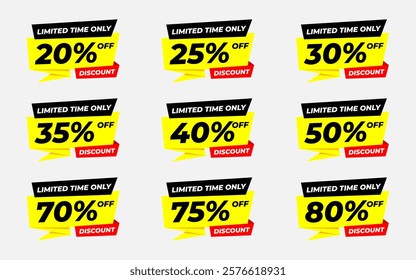 Discount sale labels vector template. Price Drop, big sale, final sale, flash sale background. Discount Promotion marketing poster design for web and Social.